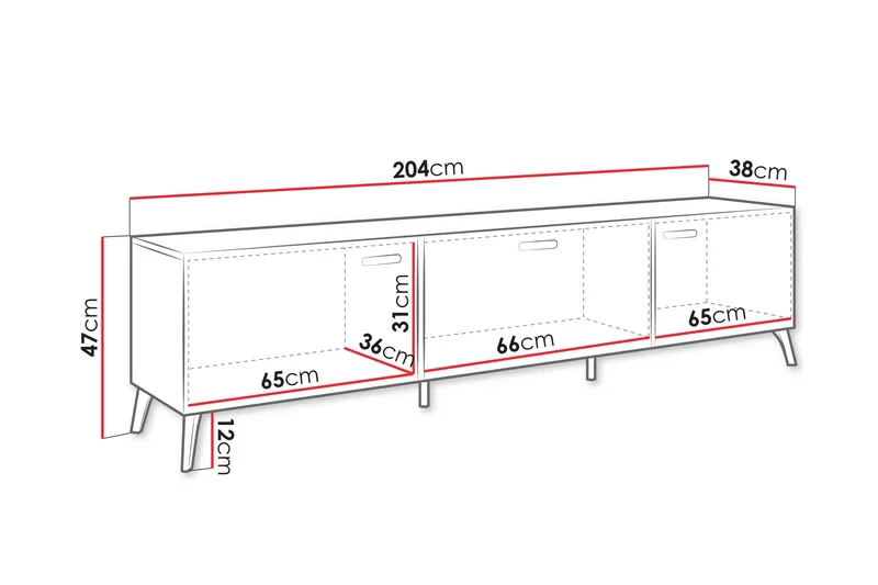Akihiko Tv-bänk 204 cm - Vit - Möbler - TV- & Mediamöbler - TV bänk & mediabänk