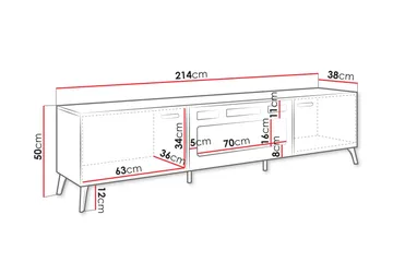 Akihiko Tv-bänk 214 cm - Vit - Möbler - TV- & Mediamöbler - TV bänk & mediabänk