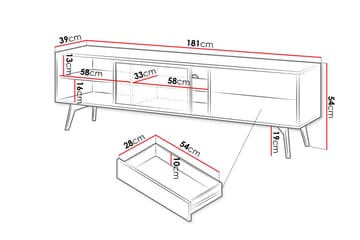 Akihiro Tv-bänk 181 cm - Brun - Möbler - TV- & Mediamöbler - TV bänk & mediabänk