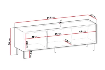 Akihito Tv-bänk 144 cm - Brun - Möbler - TV- & Mediamöbler - TV bänk & mediabänk