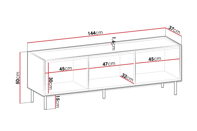 Akihito Tv-bänk 144 cm - Brun - Möbler - TV- & Mediamöbler - TV bänk & mediabänk