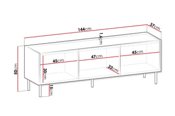 Akihito Tv-bänk 144 cm - Brun - Möbler - TV- & Mediamöbler - TV bänk & mediabänk