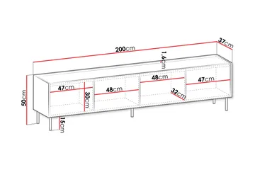 Akihito Tv-bänk 200 cm - Brun - Möbler - TV- & Mediamöbler - TV bänk & mediabänk