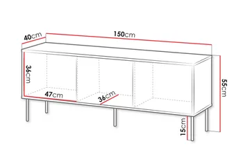 Akiko Tv-bänk 150 cm - Grön - Möbler - TV- & Mediamöbler - TV bänk & mediabänk