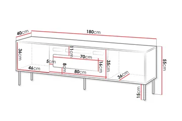 Akiko Tv-bänk 180 cm - Beige - Möbler - TV- & Mediamöbler - TV bänk & mediabänk