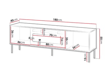 Akiko Tv-bänk 180 cm - Grön - Möbler - TV- & Mediamöbler - TV bänk & mediabänk
