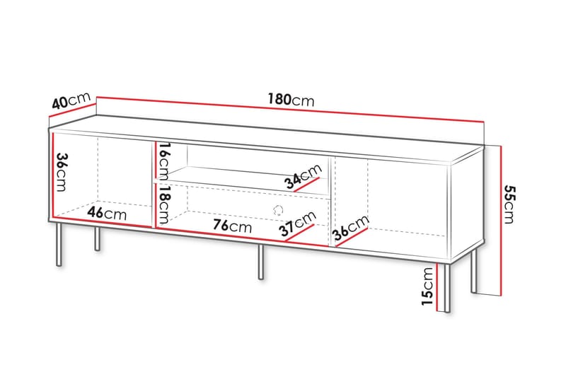 Akiko Tv-bänk 180 cm - Grön - Möbler - TV- & Mediamöbler - TV bänk & mediabänk