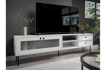Akilesh Golvstående TV Bänk 200 cm med Förvaring i Målat Trä - Vit - Möbler - TV- & Mediamöbler - TV bänk & mediabänk