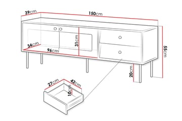 Akilesh Tv-bänk 150 cm - Svart - Möbler - TV- & Mediamöbler - TV bänk & mediabänk
