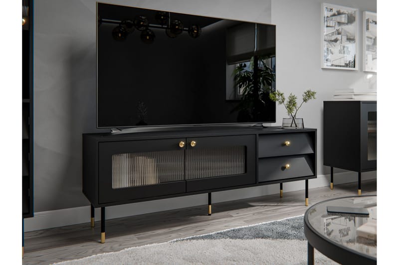 Akilesh Tv-bänk 150 cm - Svart - Möbler - TV- & Mediamöbler - TV bänk & mediabänk