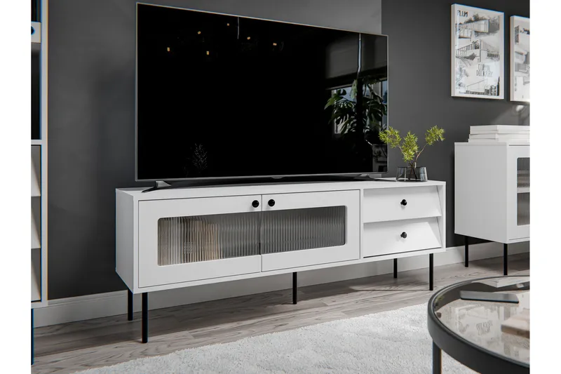 Akilesh Tv-bänk 150 cm - Vit - Möbler - TV- & Mediamöbler - TV bänk & mediabänk