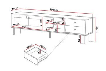 Akilesh Tv-bänk 200 cm - Svart - Möbler - TV- & Mediamöbler - TV bänk & mediabänk