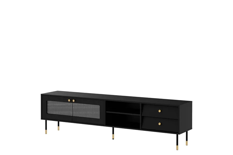 Akilesh Tv-bänk 200 cm, Svart