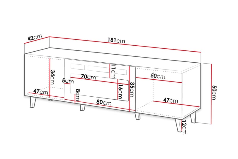 Akimasa Tv-bänk 181 cm - Natur - Möbler - TV- & Mediamöbler - TV bänk & mediabänk