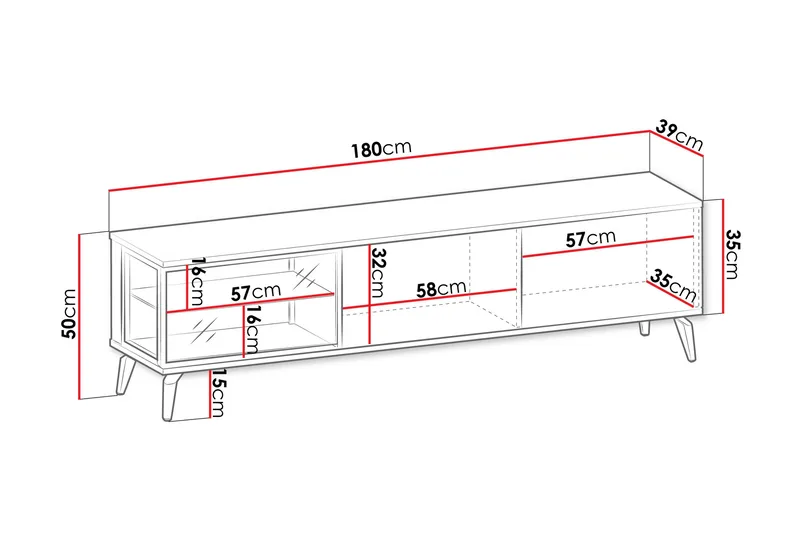 Akinari Tv-bänk 180 cm - Brun/Beige - Möbler - TV- & Mediamöbler - TV bänk & mediabänk