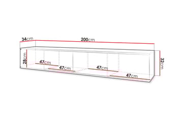 Alim Tv-bänk 200 cm - Vit - Möbler - TV- & Mediamöbler - TV b�änk & mediabänk