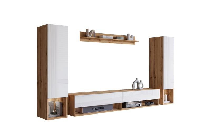 Amadeo Tv-möbelset - Brun/Vit - Möbler - TV- & Mediamöbler - TV-möbelset