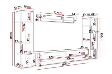 Amadeo Tv-möbelset - Svart - Möbler - TV- & Mediamöbler - TV-möbelset