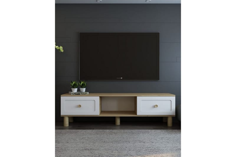 Amarinda Tv-bänk 150 cm - Brun/Vit - Möbler - TV- & Mediamöbler - TV bänk & mediabänk