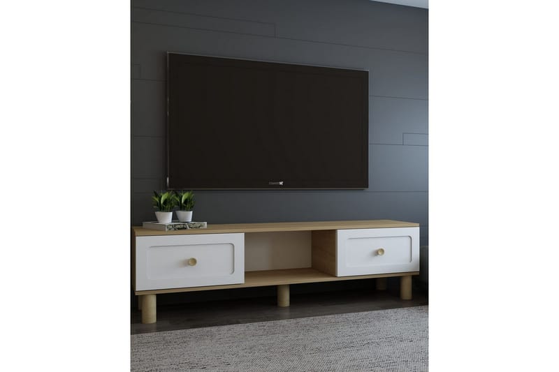 Amarinda Tv-bänk 150 cm - Brun/Vit - Möbler - TV- & Mediamöbler - TV bänk & mediabänk