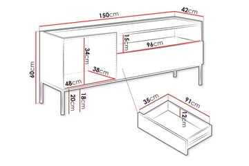 Amelus Tv-bänk 150 cm - Brun - Möbler - TV- & Mediamöbler - TV bänk & mediabänk