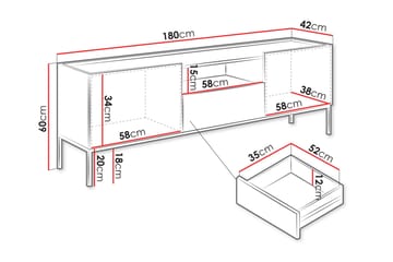 Amelus Tv-bänk 180 cm - Brun - Möbler - TV- & Mediamöbler - TV bänk & mediabänk