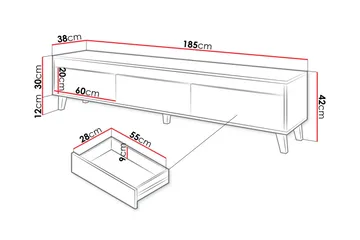 Amshyttan Tv-bänk 185 cm - Brun - Möbler - TV- & Mediamöbler - TV bänk & mediabänk