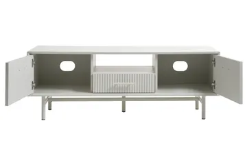 Anthony Golvstående Tv Bänk 140 cm med Förvaring i Målat Trä - Benvit - Möbler - TV- & Mediamöbler - TV bänk & mediabänk