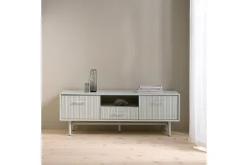 Anthony Golvstående Tv Bänk 140 cm med Förvaring i Målat Trä - Benvit - Möbler - TV- & Mediamöbler - TV bänk & mediabänk