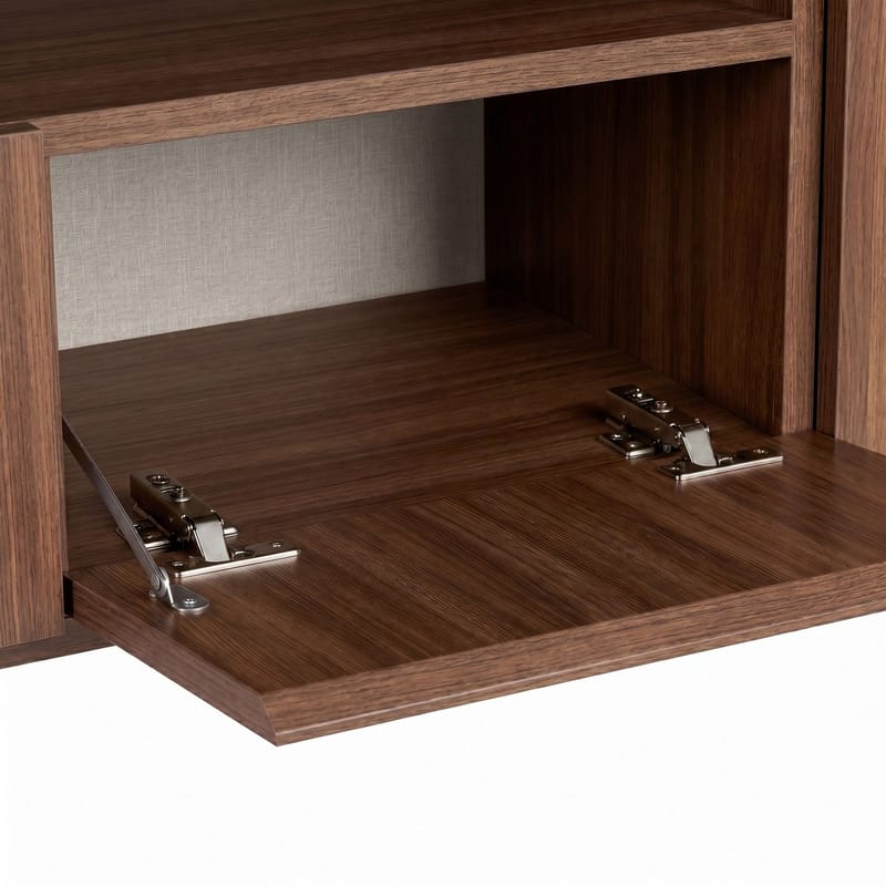 Arvold TV-bänk 160x50x35 cm - Milano Walnut och svart - Möbler - TV- & Mediamöbler - TV bänk & mediabänk