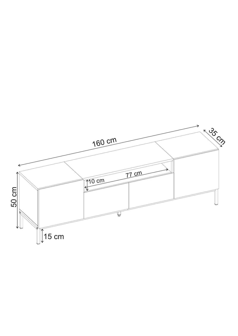 Arvold TV-bänk 160x50x35 cm - Milano Walnut och svart - Möbler - TV- & Mediamöbler - TV bänk & mediabänk