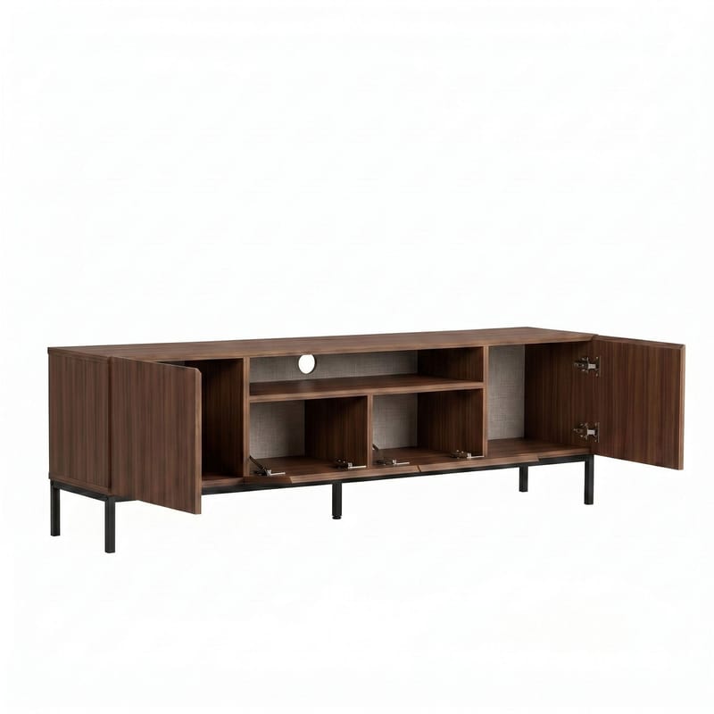 Arvold TV-bänk 160x50x35 cm - Milano Walnut och svart - Möbler - TV- & Mediamöbler - TV bänk & mediabänk