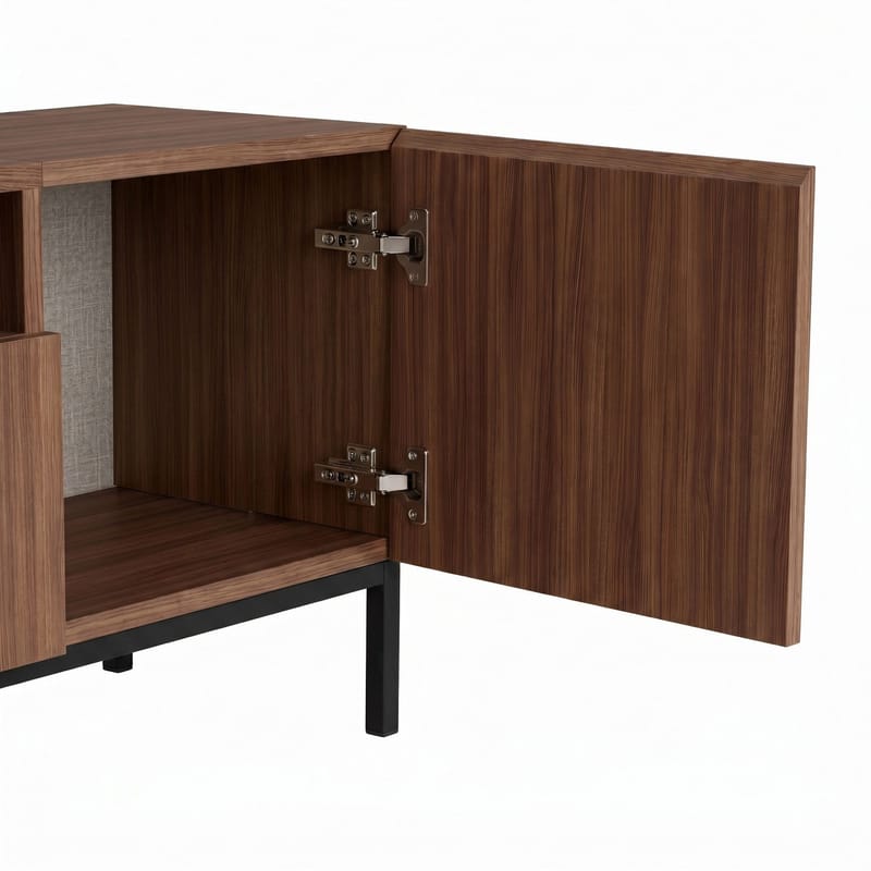 Arvold TV-bänk 160x50x35 cm - Milano Walnut och svart - Möbler - TV- & Mediamöbler - TV bänk & mediabänk