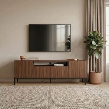 Arvold TV-bänk 160x50x35 cm - Milano Walnut och svart - Möbler - TV- & Mediamöbler - TV bänk & mediabänk