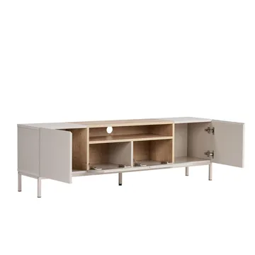 Arvold TV-bänk 160x50x35 cm - Sandstone och Sapphire Oak - Möbler - TV- & Mediamöbler - TV bänk & mediabänk