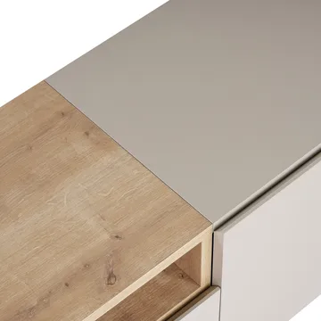 Arvold TV-bänk 160x50x35 cm - Sandstone och Sapphire Oak - Möbler - TV- & Mediamöbler - TV bänk & mediabänk