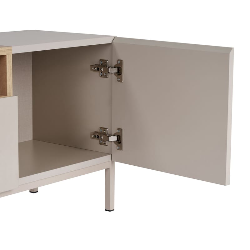 Arvold TV-bänk 160x50x35 cm - Sandstone och Sapphire Oak - Möbler - TV- & Mediamöbler - TV bänk & mediabänk