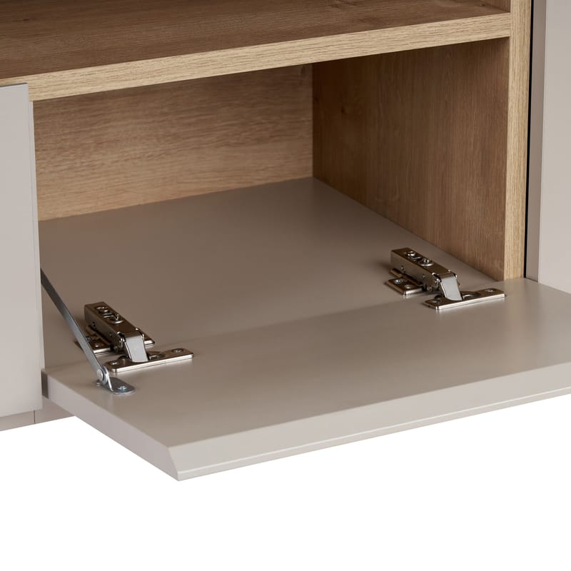 Arvold TV-bänk 160x50x35 cm - Sandstone och Sapphire Oak - Möbler - TV- & Mediamöbler - TV bänk & mediabänk