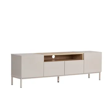 Arvold TV-bänk 160x50x35 cm - Sandstone och Sapphire Oak - Möbler - TV- & Mediamöbler - TV bänk & mediabänk