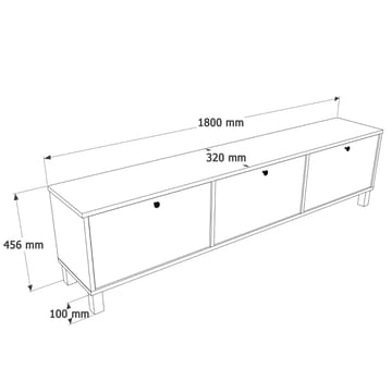 Avero TV-bänk 180x45,6x32 cm - Vitt och ek - Möbler - TV- & Mediamöbler - TV bänk & mediabänk