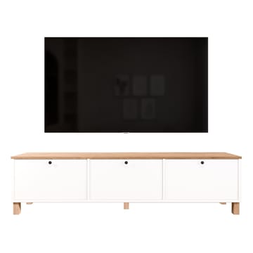 Avero TV-bänk 180x45,6x32 cm - Vitt och ek - Möbler - TV- & Mediamöbler - TV bänk & mediabänk