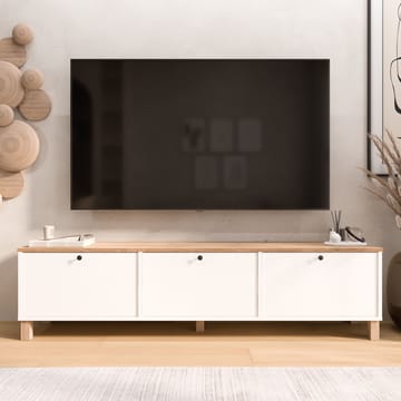 Avero TV-bänk 180x45,6x32 cm - Vitt och ek - Möbler - TV- & Mediamöbler - TV bänk & mediabänk