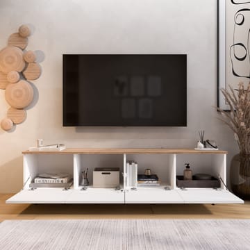 Avero TV-bänk 180x45,6x34,1 cm - Vit och ek - Möbler - TV- & Mediamöbler - TV bänk & mediabänk