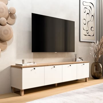 Avero TV-bänk 180x45,6x34,1 cm - Vit och ek - Möbler - TV- & Mediamöbler - TV bänk & mediabänk
