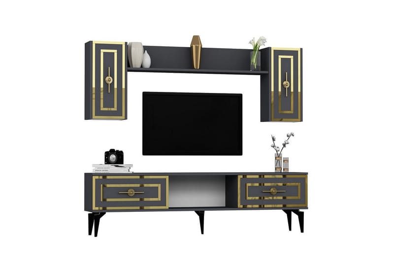 Barriet Tv-möbelset 150x29,6 cm - Antracit - Möbler - TV- & Mediamöbler - TV-möbelset