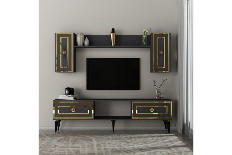 Barriet Tv-möbelset 150x29,6 cm - Antracit - Möbler - TV- & Mediamöbler - TV-möbelset