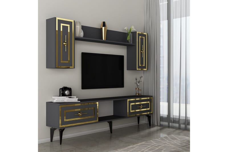 Barriet Tv-möbelset 150x29,6 cm - Antracit - Möbler - TV- & Mediamöbler - TV-möbelset