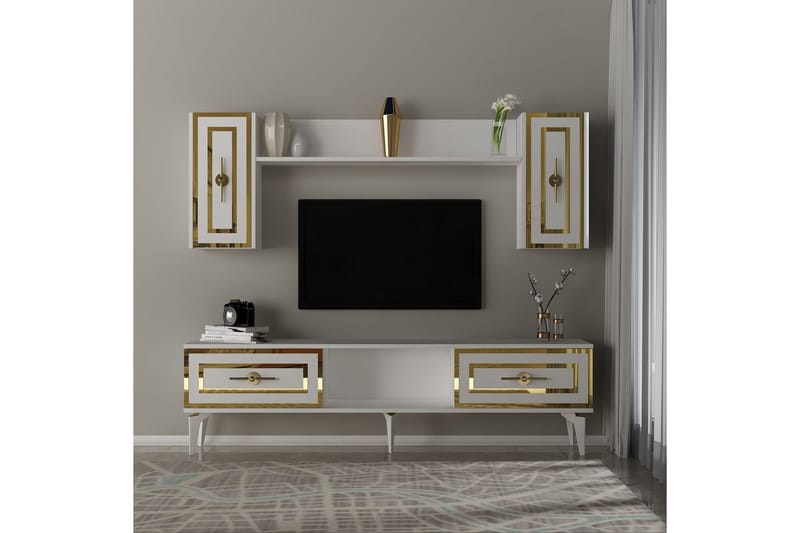 Barriet Tv-möbelset 150x29,6 cm - Vit - Möbler - TV- & Mediamöbler - TV-möbelset