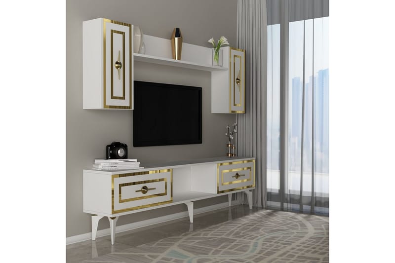 Barriet Tv-möbelset 150x29,6 cm - Vit - Möbler - TV- & Mediamöbler - TV-möbelset