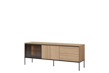 Basici Golvstående TV Bänk 167 cm med Förvaring i Mörkt Trä - Brun - Möbler - TV- & Mediamöbler - TV bänk & mediabänk